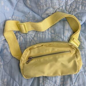 Yellow Belt Bag with Zipper